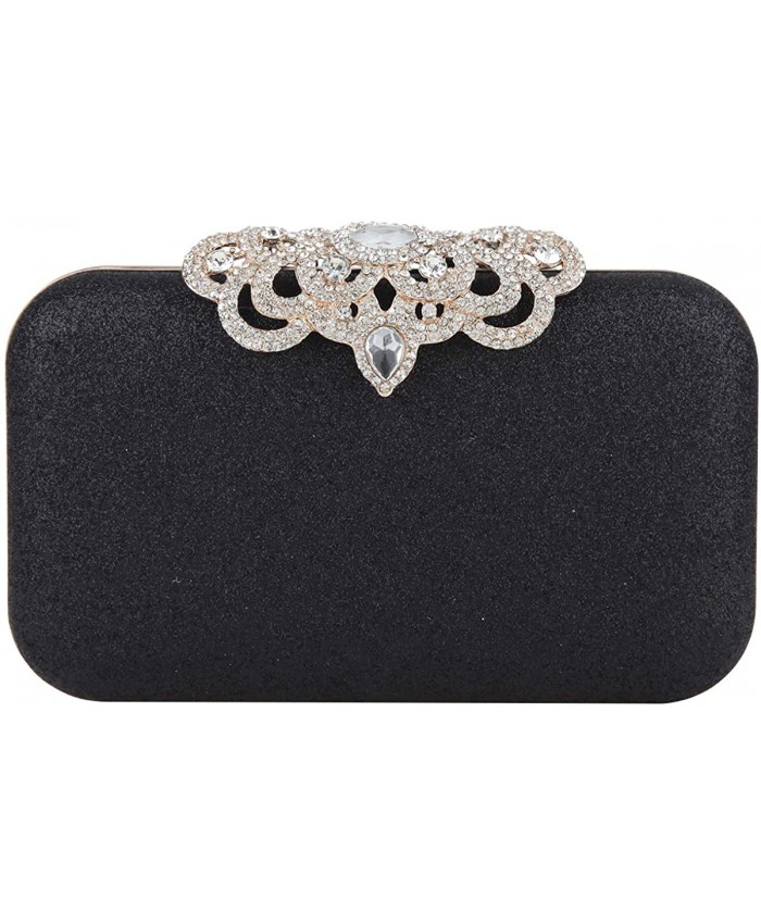 Fawziya Bling Clutch Crown Evening Clutches For Wedding And Party-Black Handbags