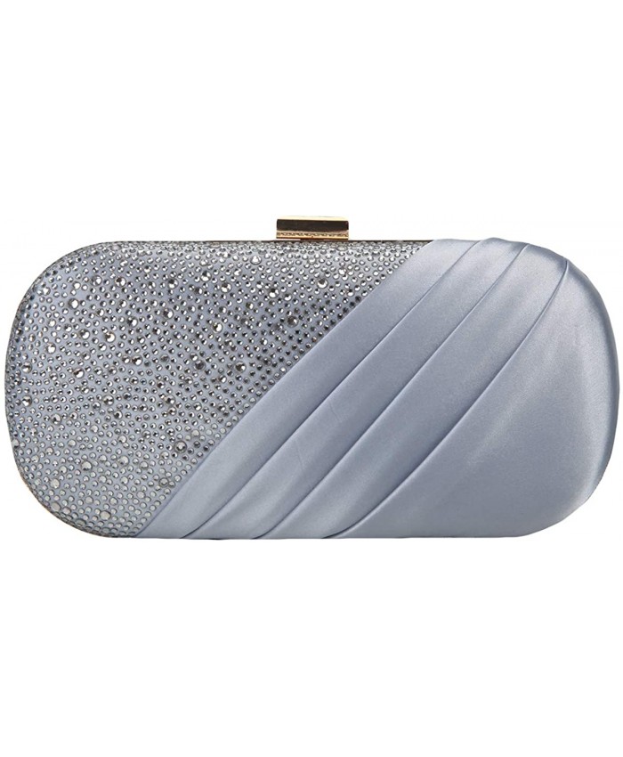 Fawziya Crystal Clutch Bag Satin Evening Bags For Women-Sliver Handbags