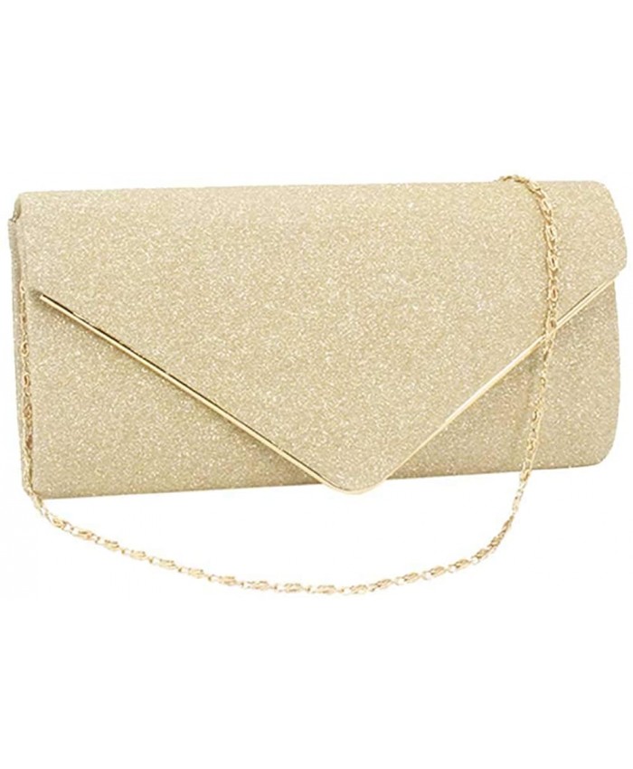 KALAIEN Envelope Clutch Purse Evening Bag for Women Glitter Evening Bag Handbags For Wedding Gold Handbags