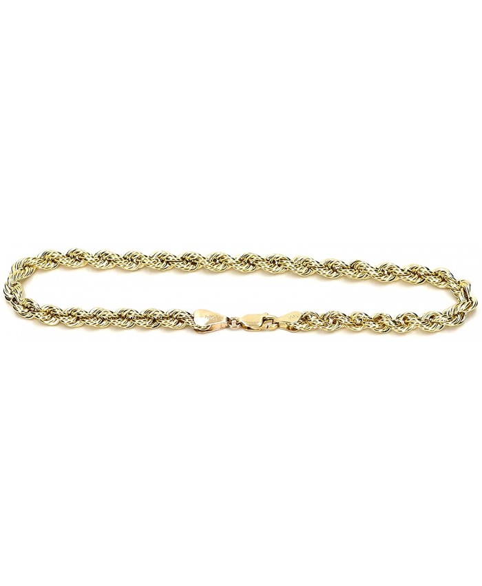 Bracelet Real 10K Yellow Gold Hollow Rope Men and Women Anklet 2.5mm 7 to 10 9