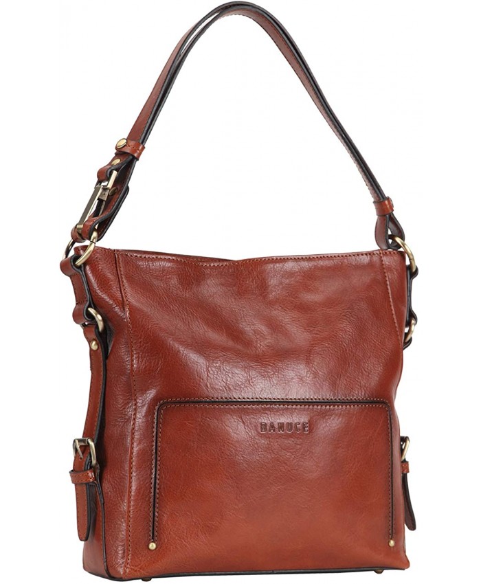 Banuce Vintage Full Grains Italian Leather Hobo Handbags for Women Crossbody Purse Ladies Shoulder Messenger Bag Handbags