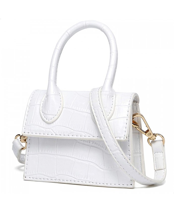 CATMICOO Mini Purse for Women Mini Bag with Crocodile Pattern White crocodile pattern Handbags