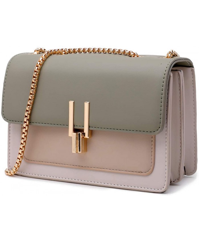 Crossbody Bags for Women Leather Cross Body Purses Cute Color-Block Designer Handbags Shoulder Bag Medium Size Green Handbags