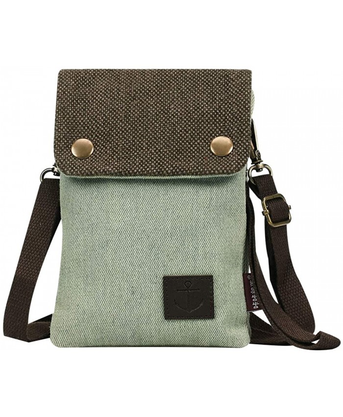 Gcepls Canvas Small Cute Crossbody Women Cell Phone Purse Wallet Bag with Shoulder Strap for iPhone 11 iPhone 6s 7 Plus 8 Plus iPhone XS MAX Galaxy Note 9 S7 S10 Plus Fits with OtterBox Case-Green