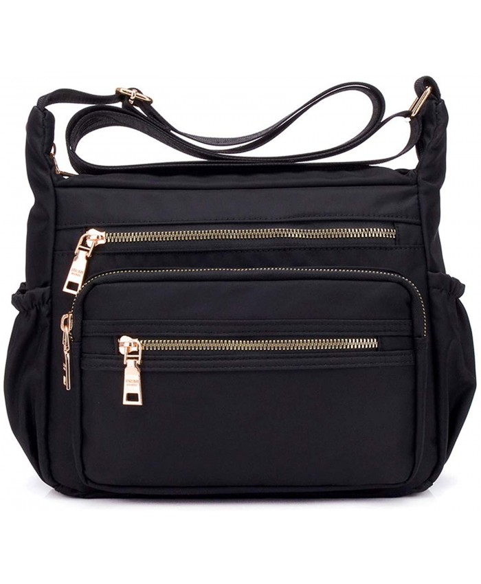 NOTAG Nylon Crossbody Bags for Women Small Waterproof Cross Body Handbag Mutilpockets Shoulder Bags Lightweight Travel PursesBlack Handbags