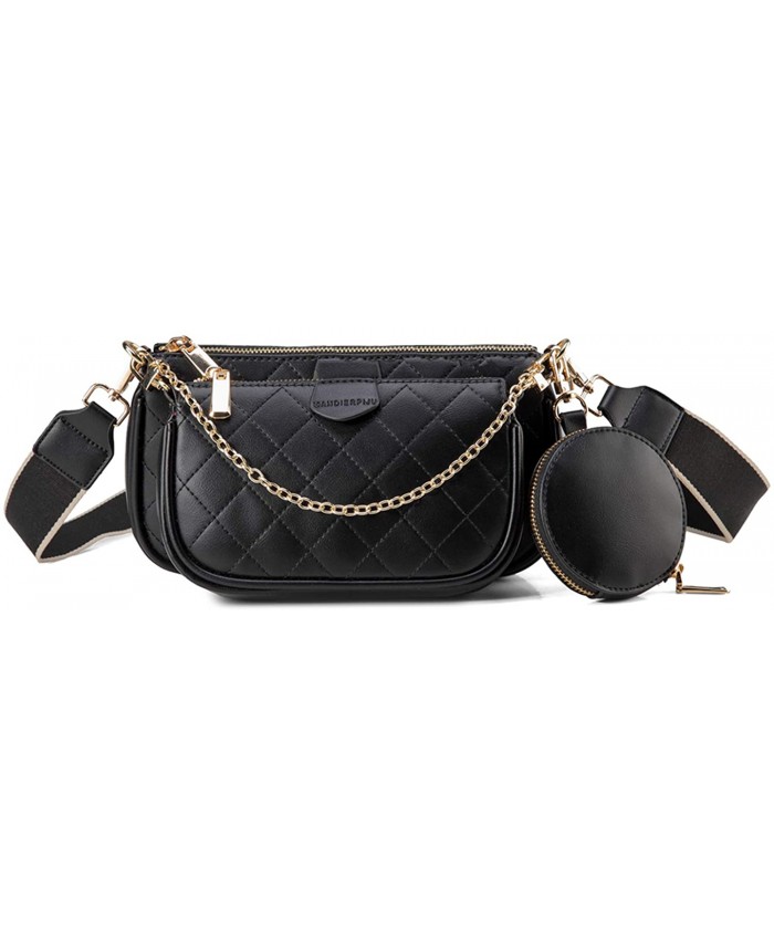 Rhombic Crossbody Handbags with Coin Purse Including 3 Size Bag Women Multipurpose Golden Zippy Shoulder Bags Handbags