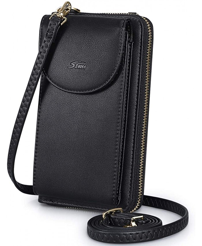S-ZONE PU Leather RFID Blocking Crossbody Phone Bag for Women Small Cellphone Wallet Purse Handbags