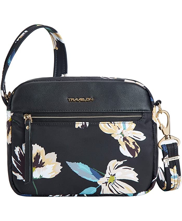 Travelon Addison-Anti-Theft-Small Crossbody Bag Midnight Floral One Size