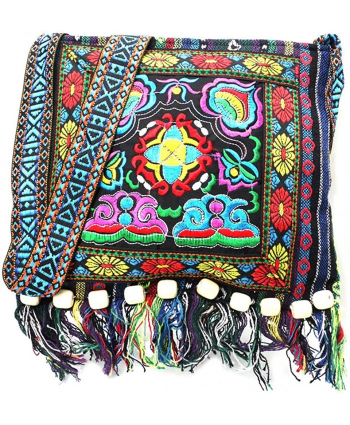 Vintage Ethnic Tribal Embroidered Tassel Sling Crossbody Boho Hippie Shoulder Bag Handbags
