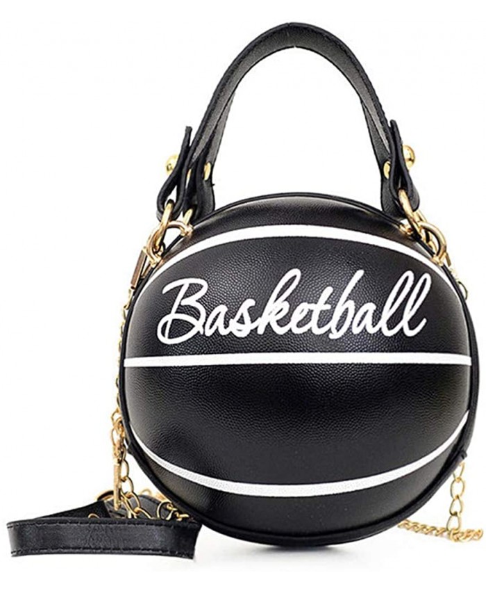 Zokrintz Women Basketball Shaped Purse Cross Body Mini Shoulder Messenger Bag PU Leather Round Handbag for Girls Handbags