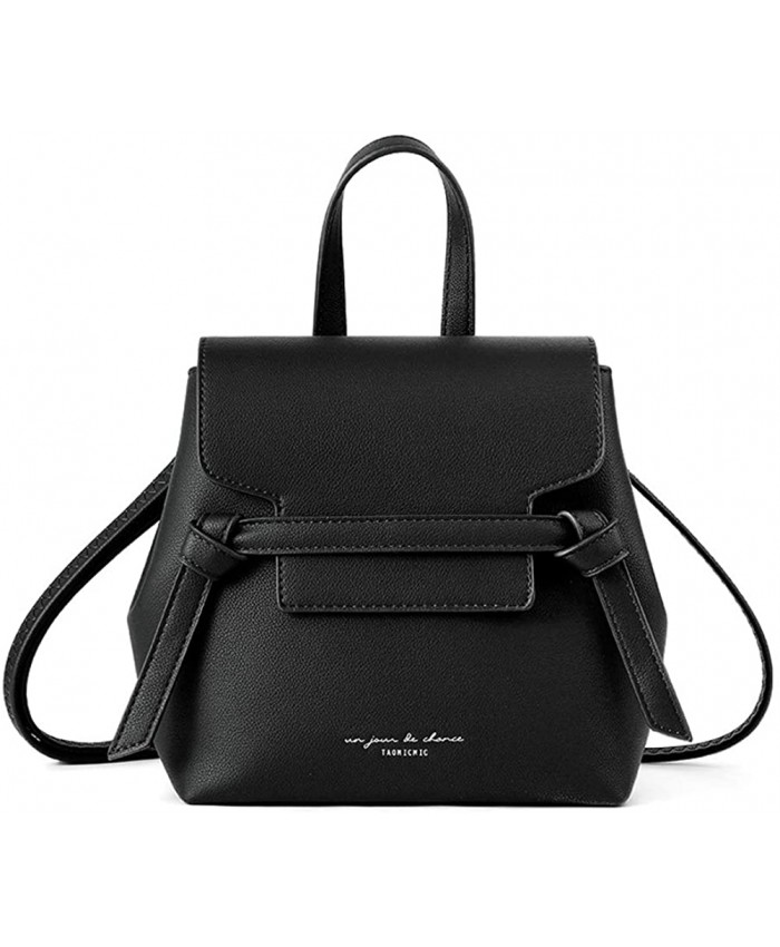 Aeeque Mini Backpack Purse for Women Girls Small Backpack Purses Crossbody Bag Convertible Leather Travel Shoulder Bags Fashion Daypack Handbag Tote Clutch Satchel Bag One Strap - Black
