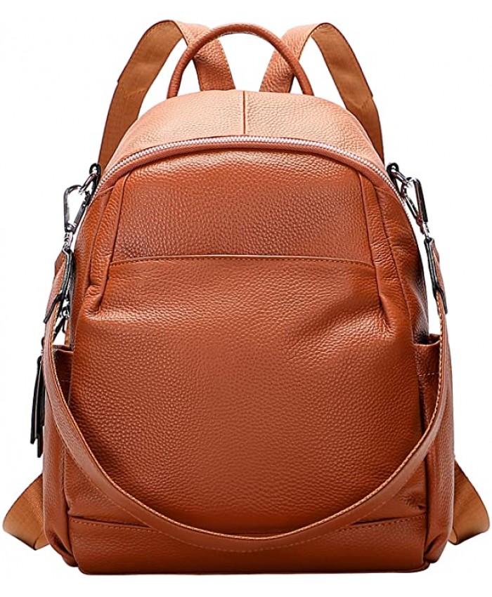 ALTOSY Leather Backpack for Women Convertible Backpack Purse Fashion Shoulder Bag S105 Brown