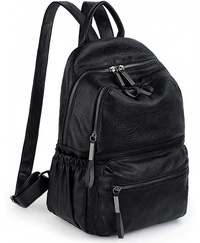 Backpack Purse for Women PU Leather Ladies Rucksack School Shoulder Bag for Black UTO