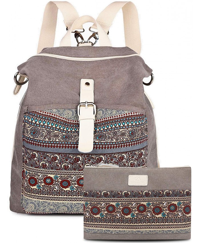 | Backpack Purse Set Women Ladies Fashion Casual Lightweight Shoulder Bag Wallet Travel Daypack Gray with Wallet | Kids' Backpacks