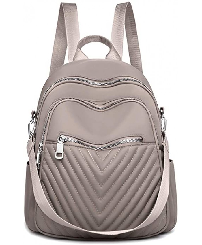 Kuang Women Fashion Mini Backpack Nylon Quilted Backpack purse for Girls Shoulder Bag
