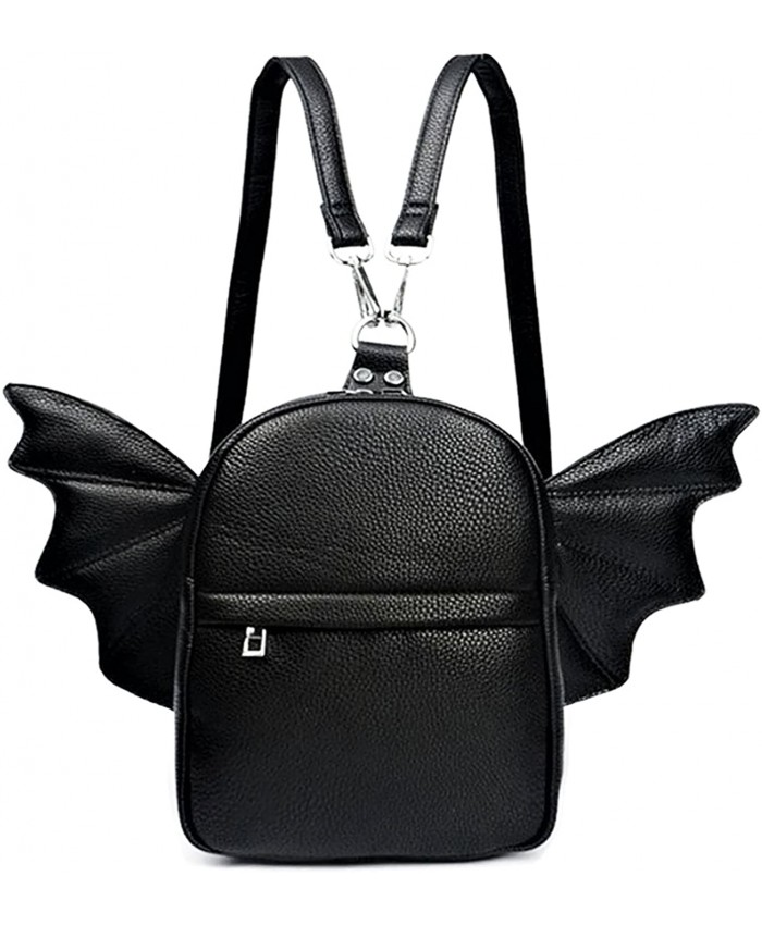 Women Fashion Mini Backpack | Detachable Bat Angel Wing Shoulder Bag Black