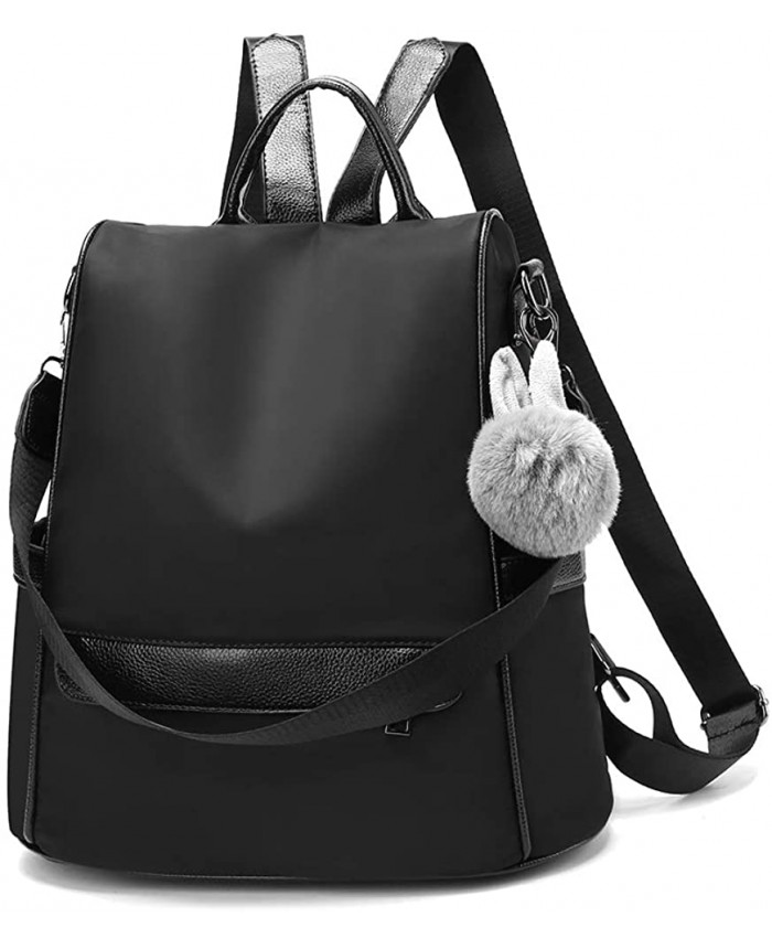 YOUNNE Women Anti Theft Fashion Backpack Purse Waterproof Designer Travel Bag Lightweight Casual Shoulder Bag Satchel BagBlack