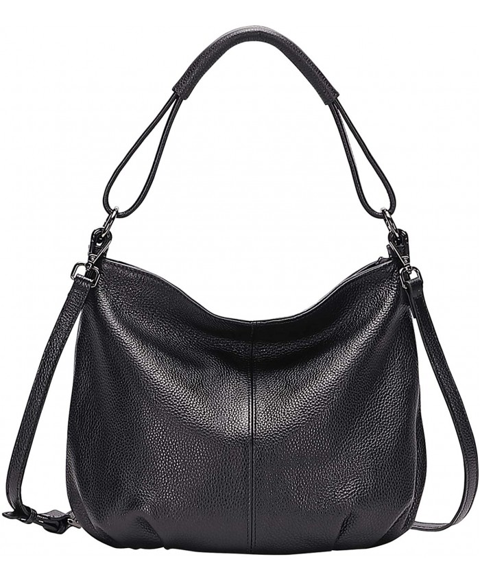 CHERISH KISS Women’s purses and handbags Genuine Leather Hobo Bag for Ladies shoulder Cross Body BagsK22 Black