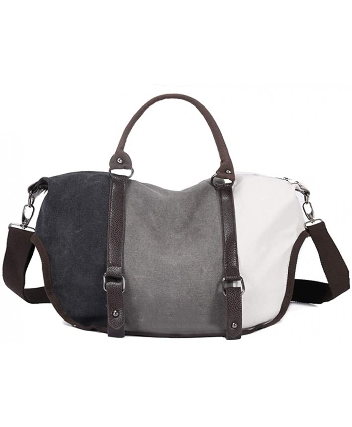 Eshow Women Canvas Shoulder Bag Hobo Handbags Daily Purse Messenger Bag Travel Tote