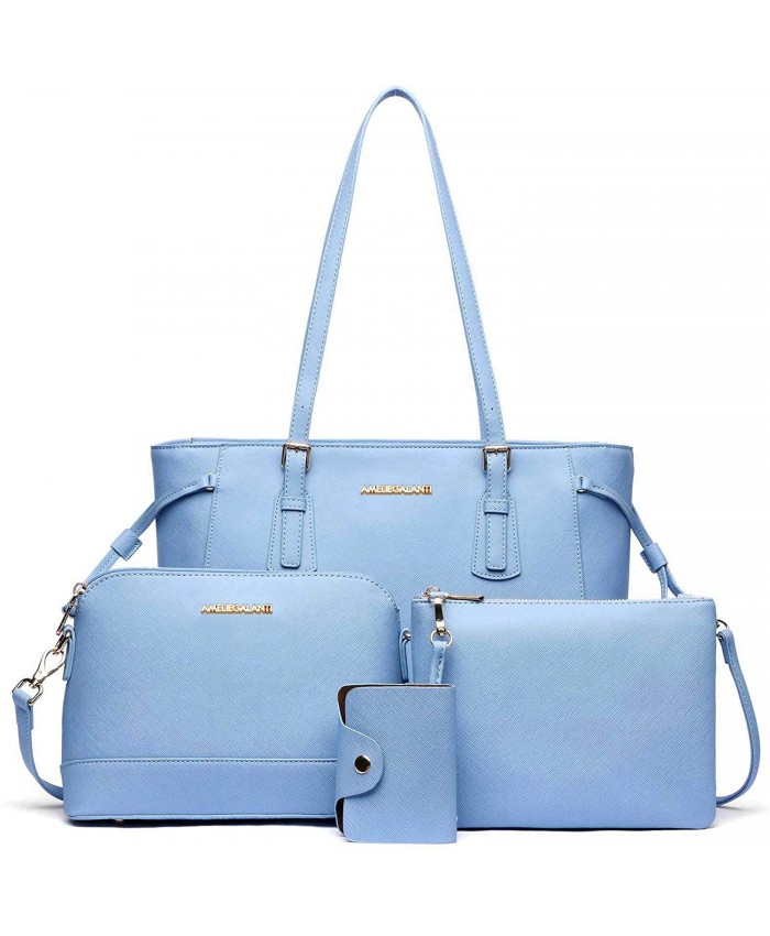 Handbags for Women Shoulder Bags Crossbody Tote Satchel Hobo 4pcs Purse Set BLUE