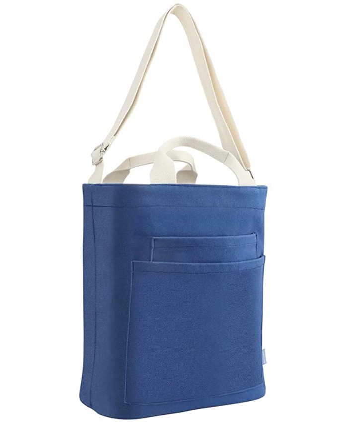 Large Canvas Tote Casual Work Shoulder Bag Daily Cross-body Hobo Handbags with Detachable Shoulder Strap DARK BLUE