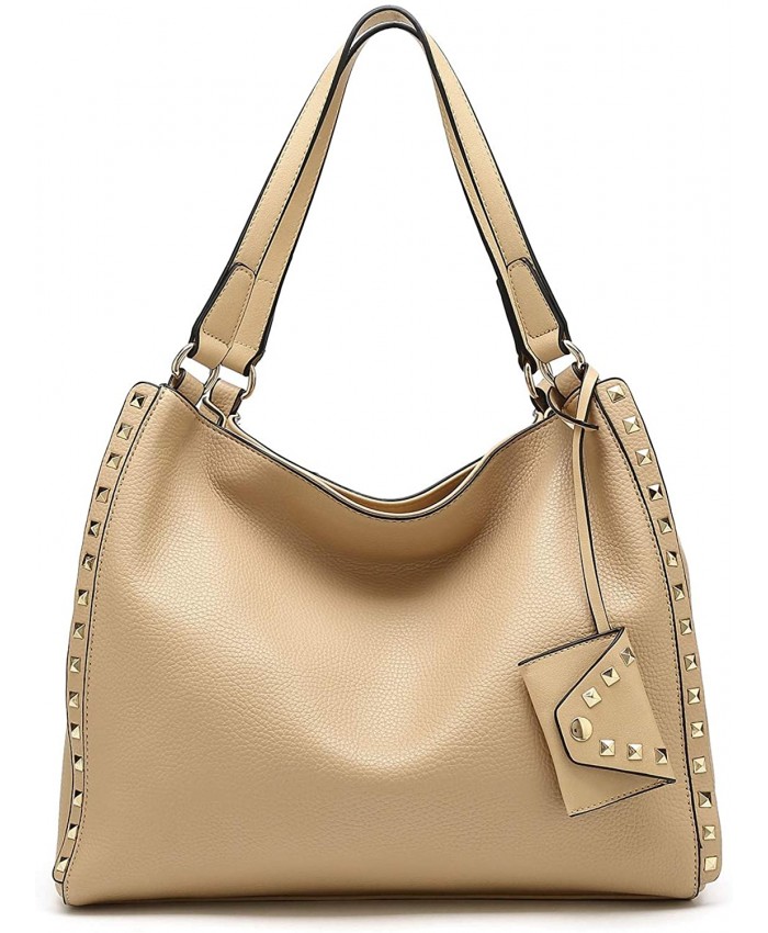 MKF Fashion Hobo Bag for Women – PU Leather Top Handle Handbag Purse – Crossbody Shoulder Strap Lady Pocketbook Beige