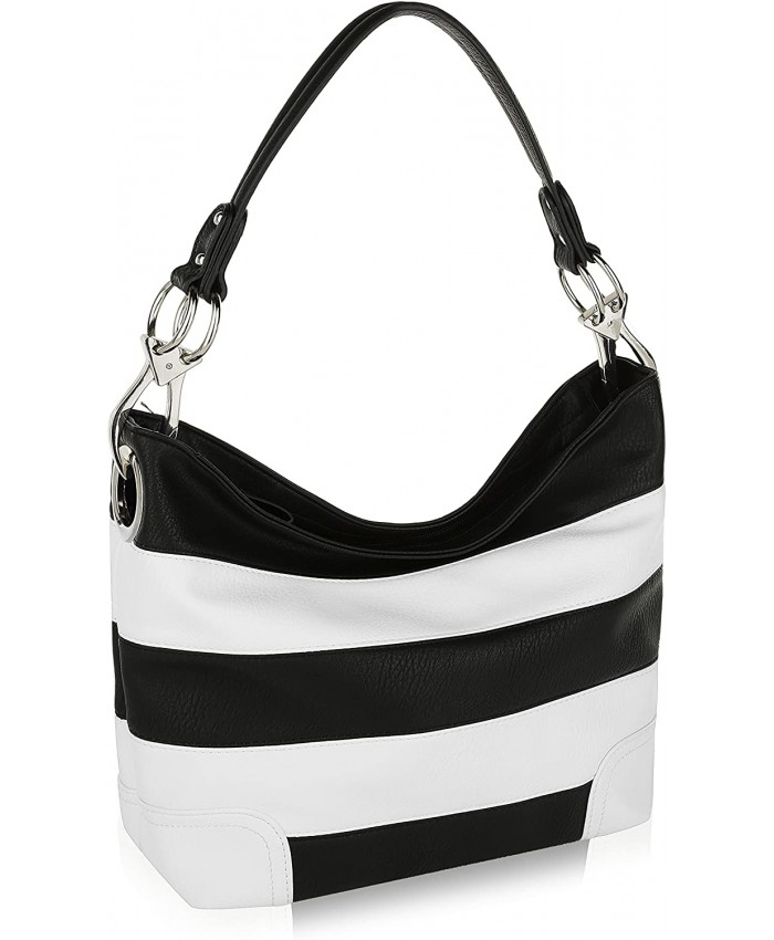 MKF Hobo Bag for Women - PU Leather Handbag - Womens Shoulder Bag Top Handle Fashion Pocketbook Purse Black