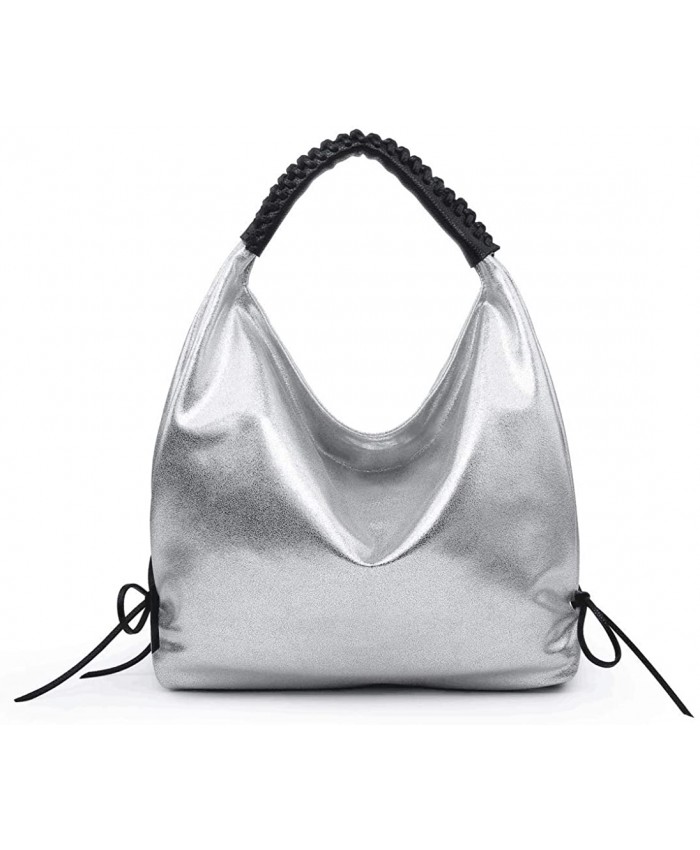 Shomico Hobo Bags For Women Shoulder Handbags Ladies Large Fashion Purse Silver
