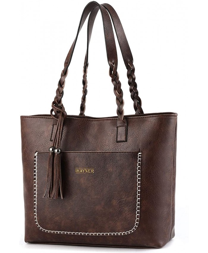 Women Tote Bags Retro Shoulder Bag Purse Satchel Hobo Purse Zippred Waterproof Travel Handbags with Tassel coffee