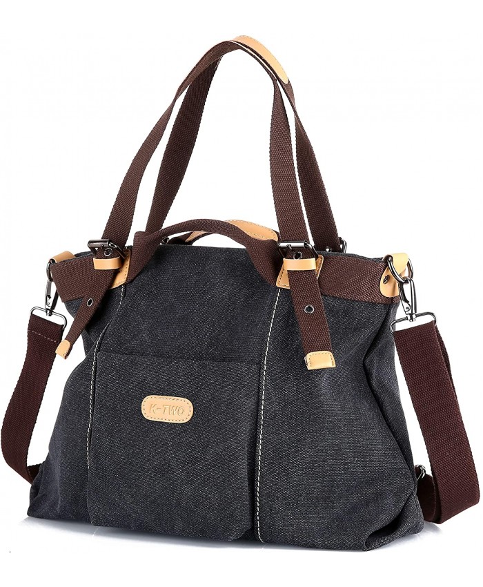Z-joyee Women's Casual Vintage Hobo bags Canvas Shoulder Handbag Daily Purse Top Handle Tote Shopper Bags