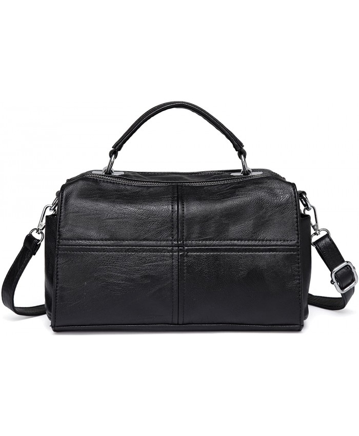 Crossbody Bags for Women VASCHY Vegan Leather Top Handle Satchel Handbag Fashion Shoulder Bag Purse Black