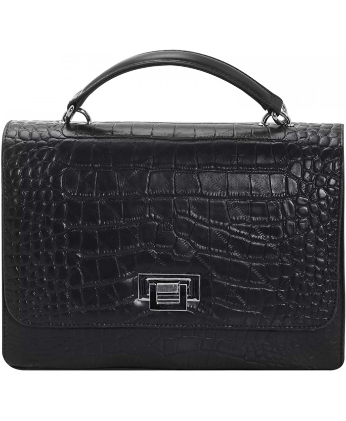 Giorgio Ferretti Elegant Women's Genuine Leather Satchel Handbag Ladies Genuine Leather Satchel Handbag Black Colour