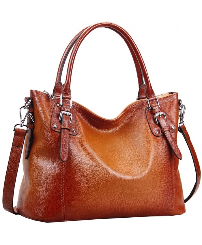 Heshe Women’s Leather Handbags Shoulder Tote Bag Top Handle Bags Satchel Designer Ladies Purses Cross-body Bag