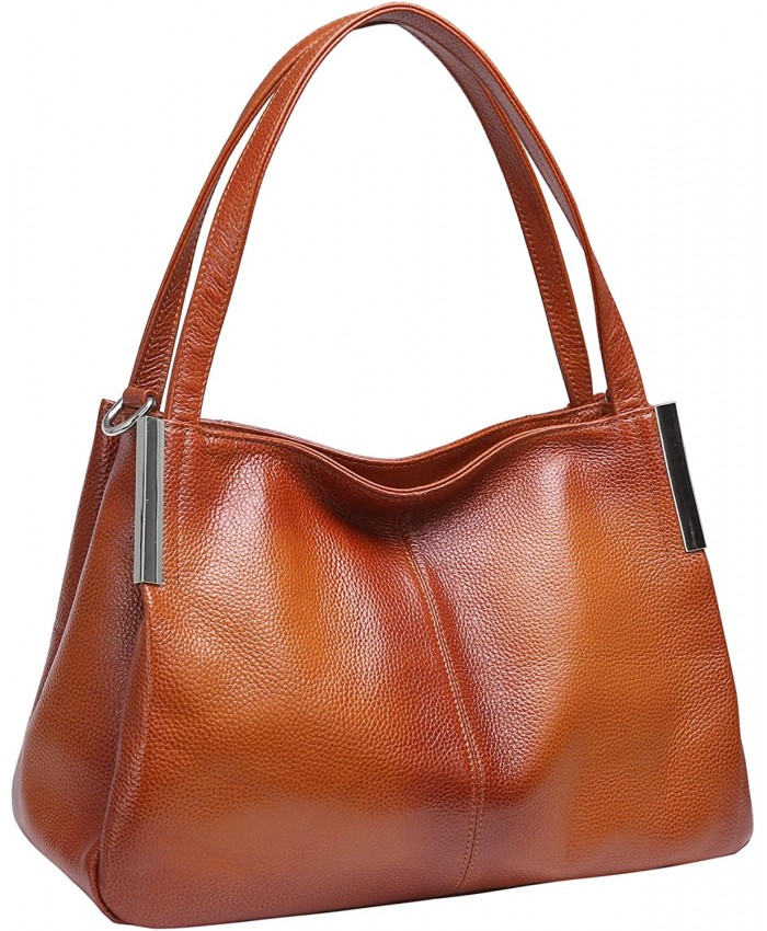 Heshe Women’s Leather Handbags Top Handle Totes Bags Shoulder Handbag Satchel Designer Purse Cross Body Bag for Lady Sorrel
