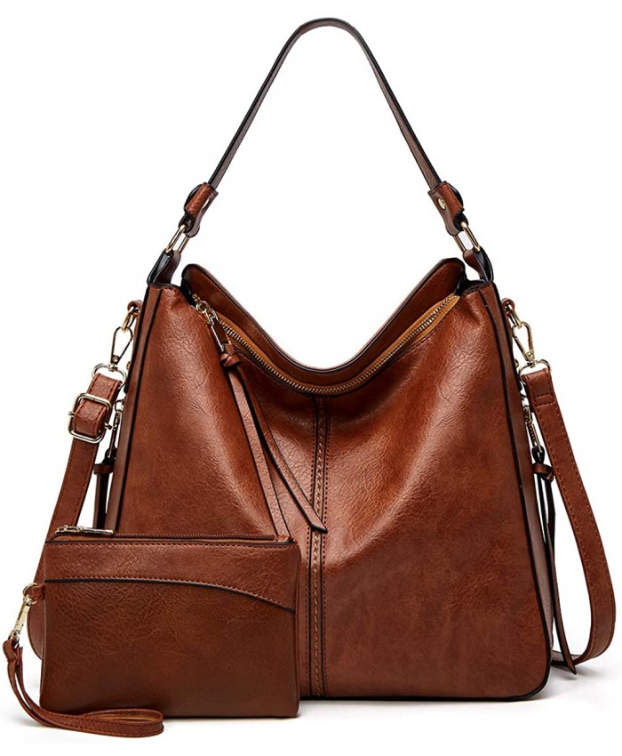 Hobo Bags for Women Handbags Fashion Purses Ladies Classic Designer Work Woman Bucket Bags Soft Vegan Leather Shoulder Bags Classic Brown