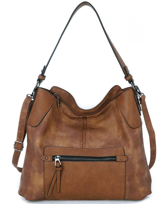 KL928 Large Purses for Women Shoulder Handbags Crossbody Hobo Bags Brown
