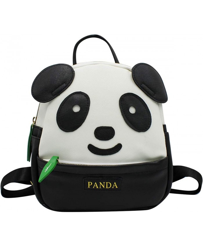 MINGSEECESS Womens Girls Cute Panda Pattern Backpack Purse Pu Leather Travel Bag Small Casual Shoulder Daypack