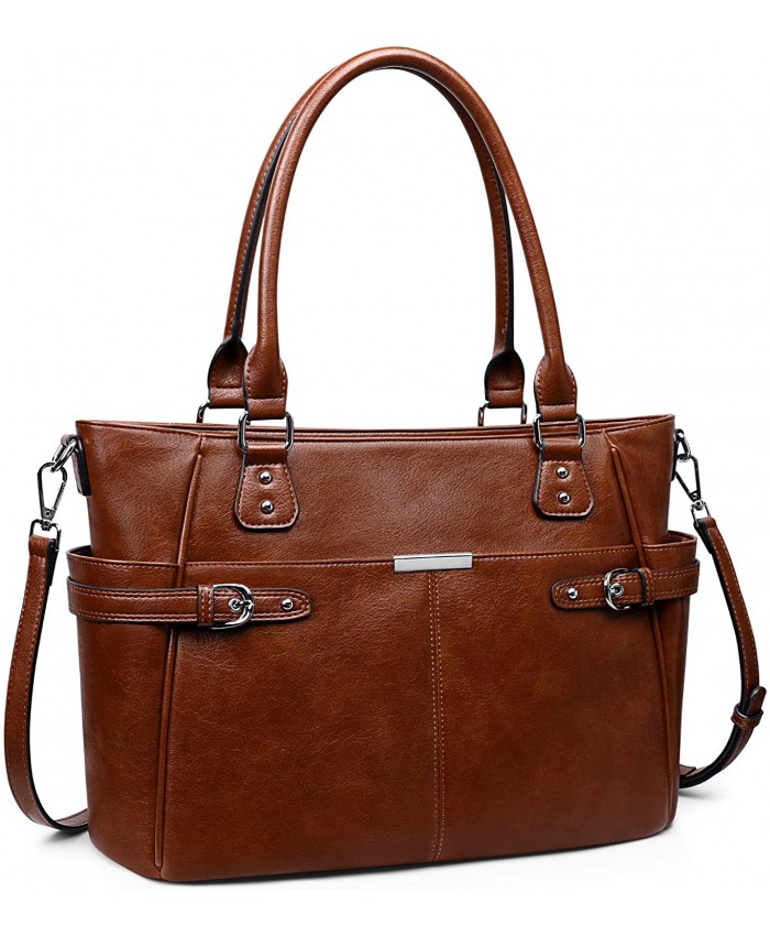 S-ZONE Women Leather Tote Bag Top Handle Satchel Large Shoulder Handbag Work Purse