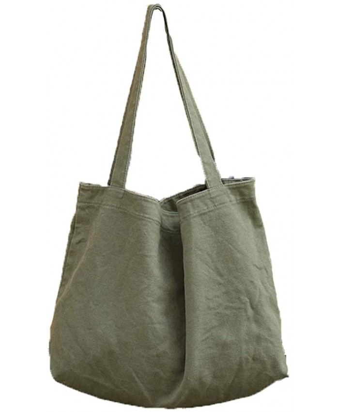 BOBILIKE Women Shoulder Bags Canvas Tote Bag Handbag Work Bags Green