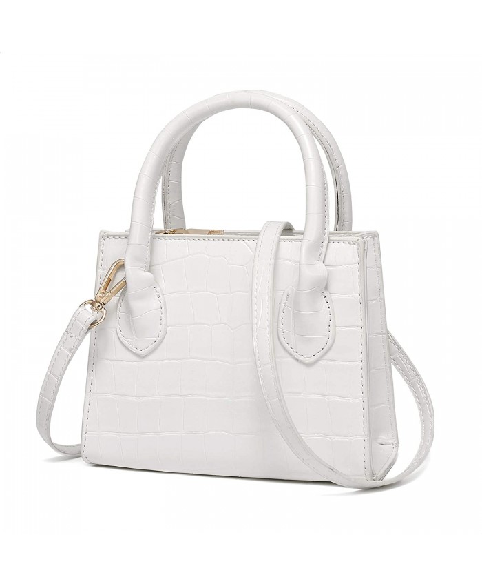 CATMICOO Trendy Mini Purse for Women Small Handbag and Mini Bag with Crocodile Pattern White Handbags