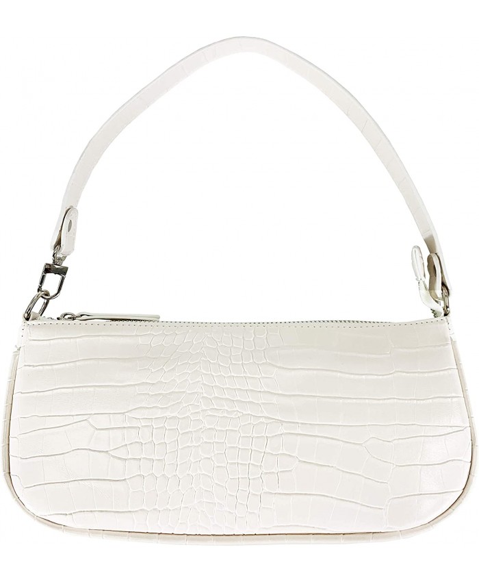 Hidora Elegant Classic Shoulder Tote Handbag with Zipper Closure for WomenWhite