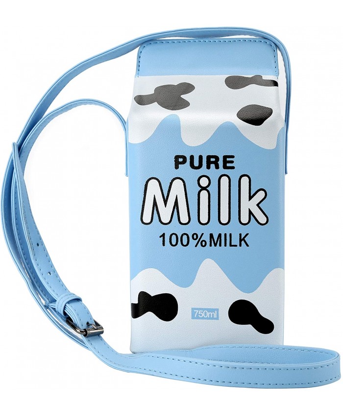 HXQ Pure Milk Box CrossBody Purse Bag PU Phone Shoulder Wallet for Women Girl
