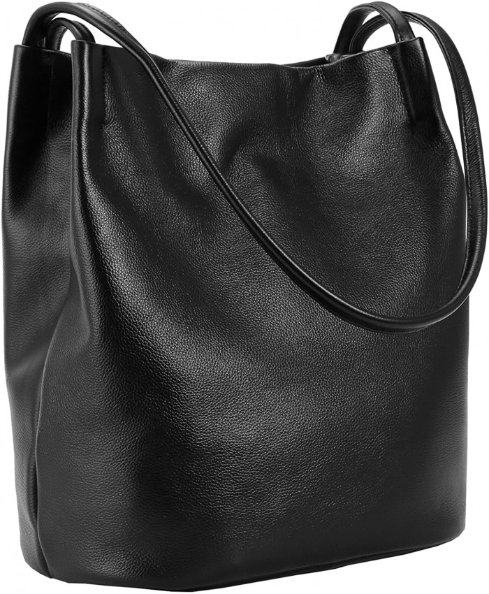 Iswee Leather Totes Shoulder Bag Fashion Handbags and Purses for Women and Ladies Black