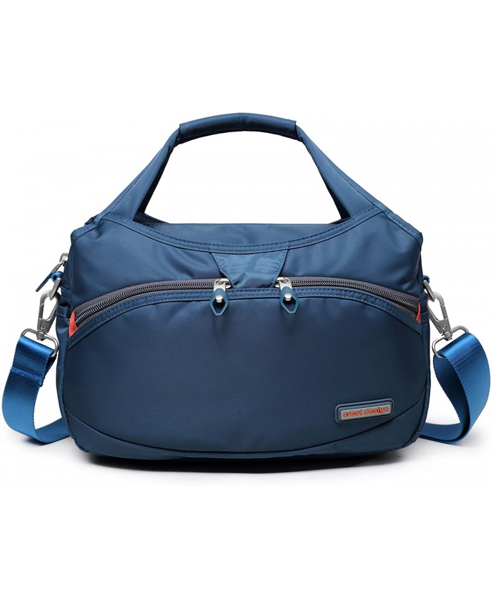 La Packmore Waterproof Nylon Crossbody Bags for Women Multi-Pocket Shoulder Bag Travel Purse and Handbag Peacock Handbags