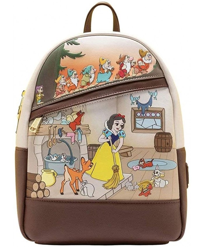 | Loungefly Disney Snow White and Seven Dwarfs Multi Scene Womens Double Strap Shoulder Bag Purse | Casual Daypacks