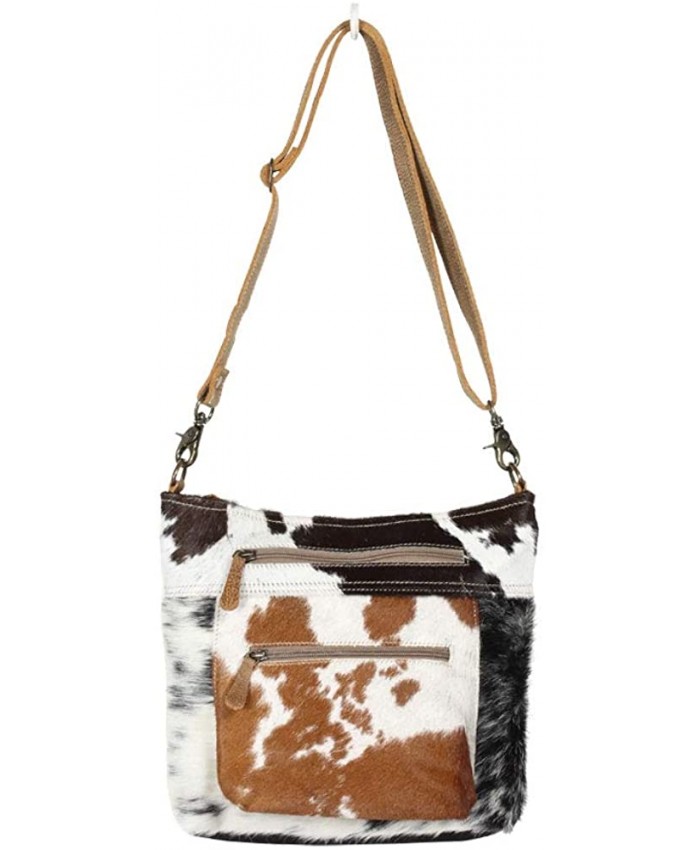 Myra Bag Double Zipper Two-Tone Cowhide Shoulder Bag S-1290 Handbags