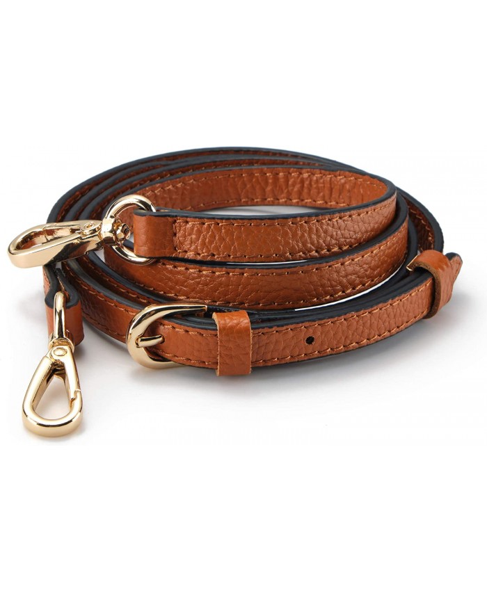 SeptCity Top Quality Grain Leather Adjustable Shoulder Straps -1.2 CM Width Brown Handbags
