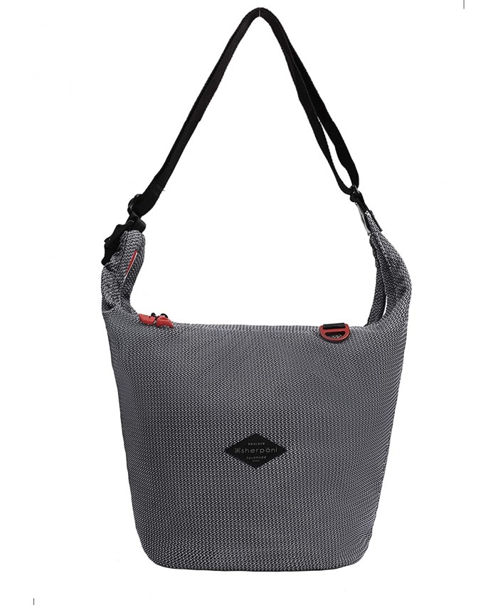 Sherpani Payton Medium Crossbody Bag Shoulder Bag Crossbody Purse Hobo Bag Nylon Mesh Bag for Women Fits 10 Inch Tablet Stone