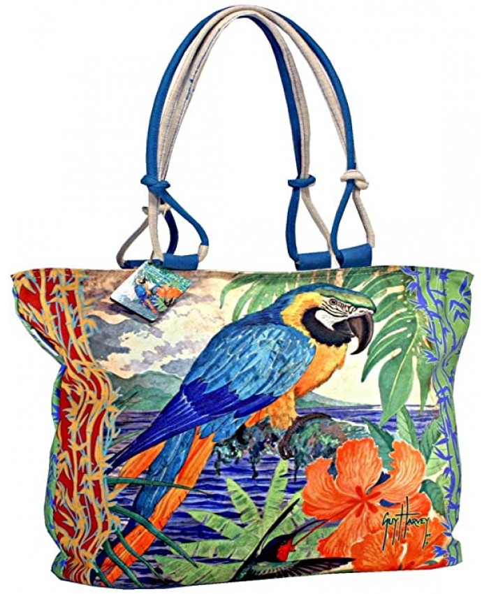 Tropical Jungle Macaw Parrot Oversized Ladies Shoulder Tote Bag