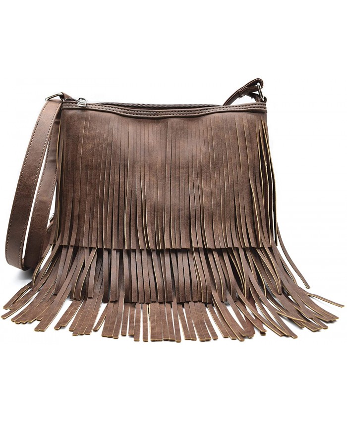 Western Cowgirl Style Fringe Cross Body Handbags Concealed Carry Purse Country Women Single Shoulder Bags Brown Handbags